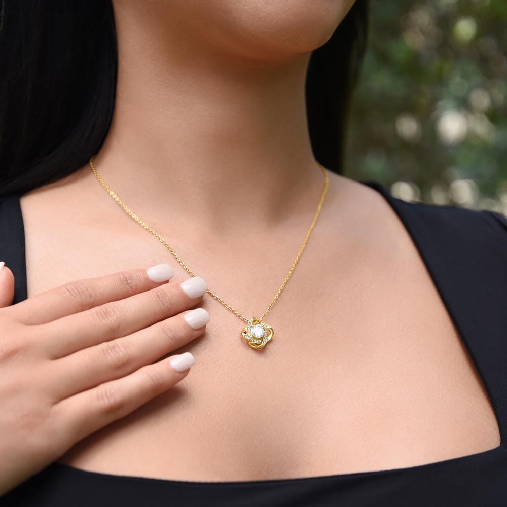 To My Daughter, I Will Always Carry You In My Heart - Love knot Necklace