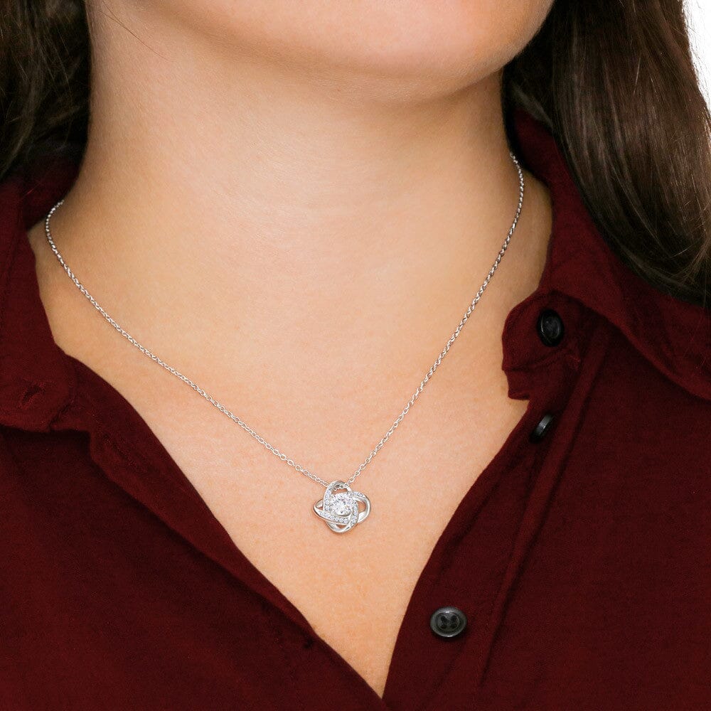 To My Daughter, I Will Always Carry You In My Heart - Love knot Necklace