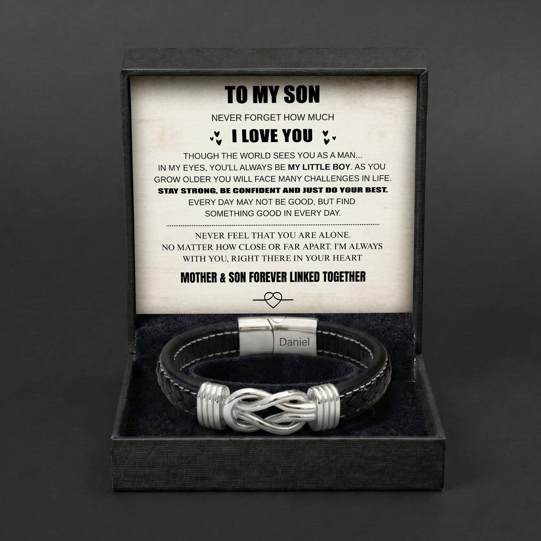Son's Infinity Bracelet with Custom Engraving – Summoraft