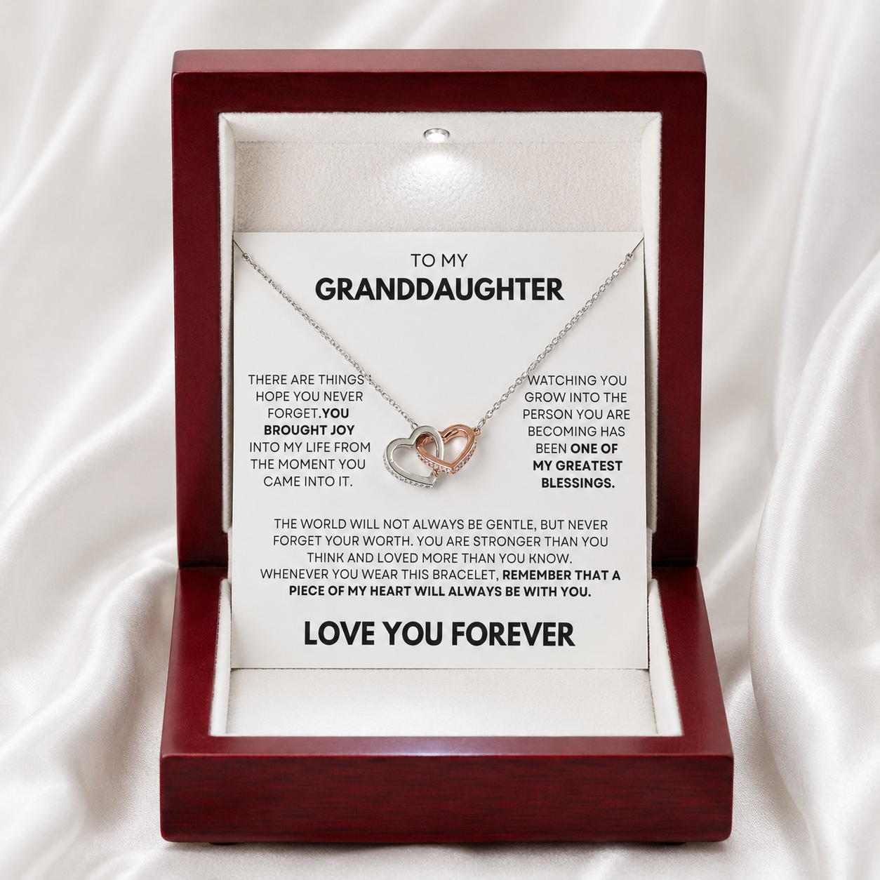 To My Granddaughter Piece Of My Heart Necklace
