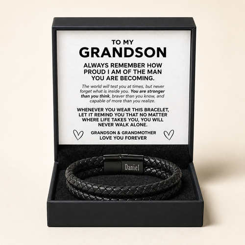 To My Grandson Never Walk Alone Bracelet