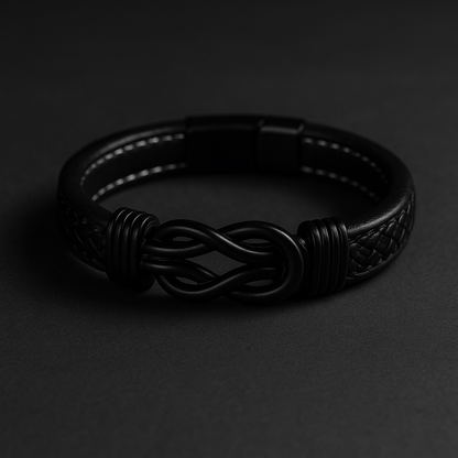Son's Infinity Bracelet Gift Set w/ Engraved Name [BLACK EDITION]