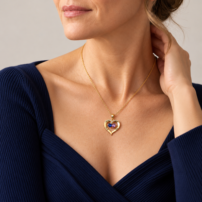 To My Wife – Personalized Birthstone Heart Necklace