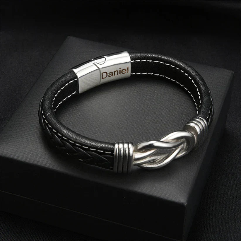 Son's Infinity Bracelet Gift Set w/ Engraved Name