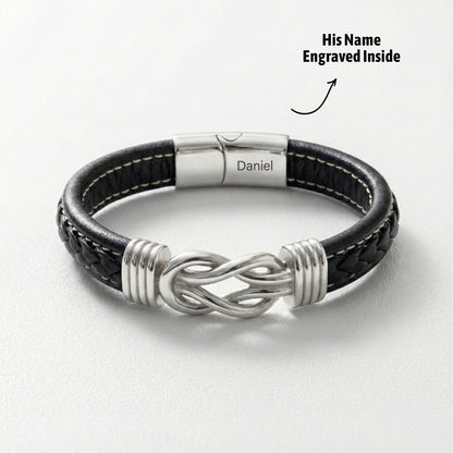 Son's Infinity Bracelet with Custom Engraving