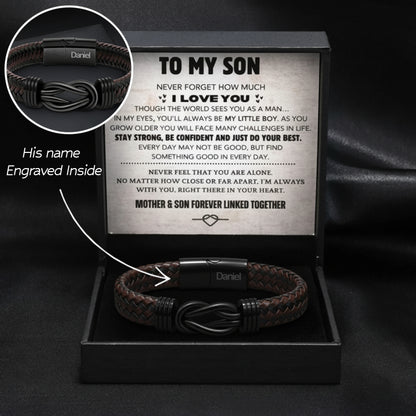“Forever Bound” Son’s Bracelet w/ Engraved Name