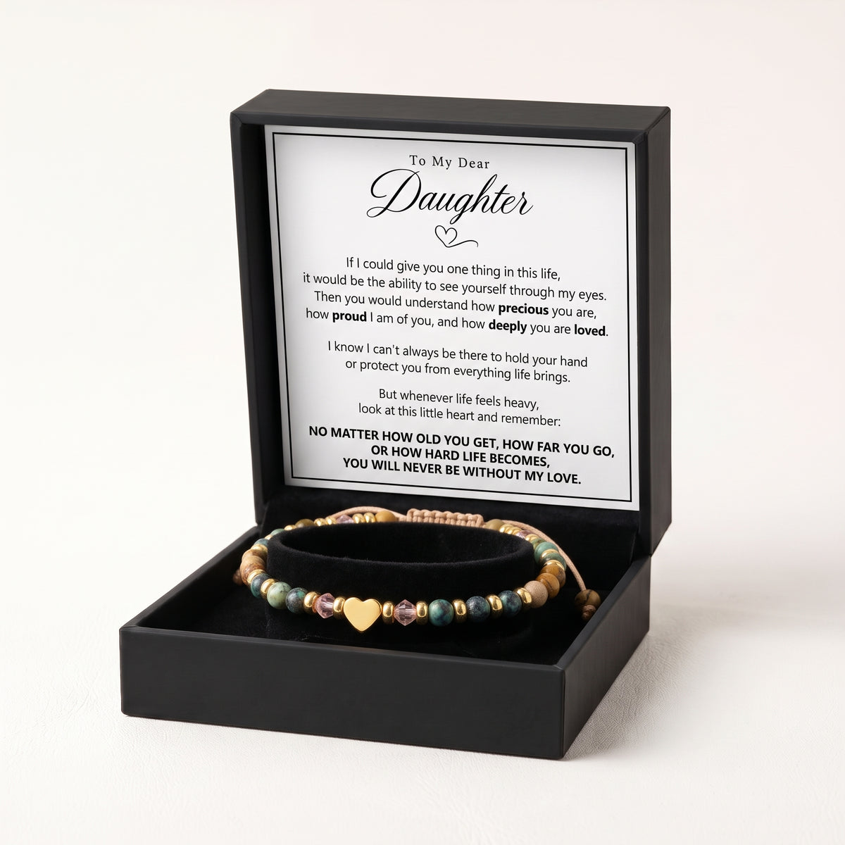 Daughter Always With You Heart Bracelet