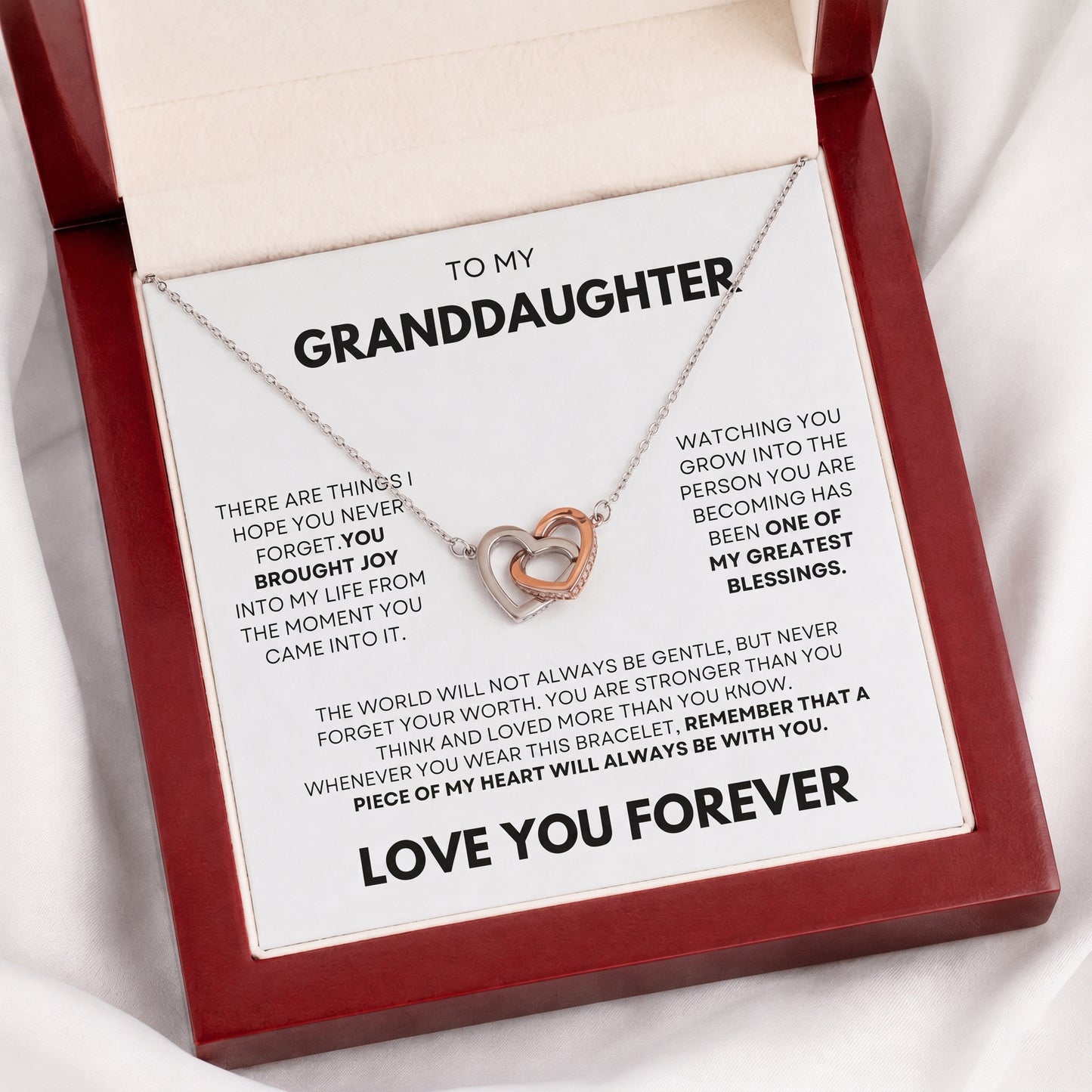 To My Granddaughter Piece Of My Heart Necklace