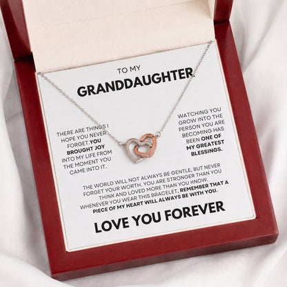 To My Granddaughter Piece Of My Heart Necklace