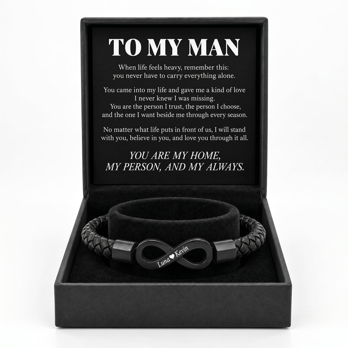 To My Man Personalized Infinity Bracelet