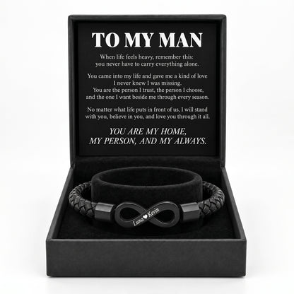 To My Man Personalized Infinity Bracelet