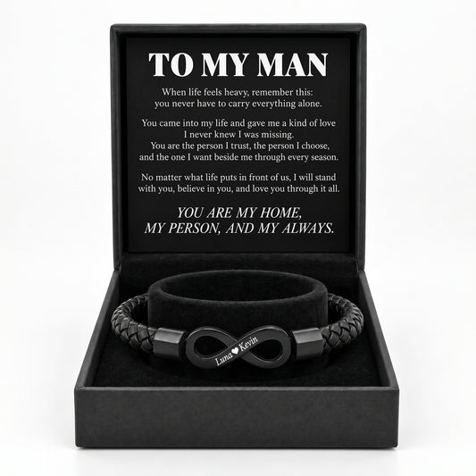 To My Man Personalized Infinity Bracelet