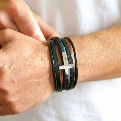 Grandson Guardian Cross Bracelet