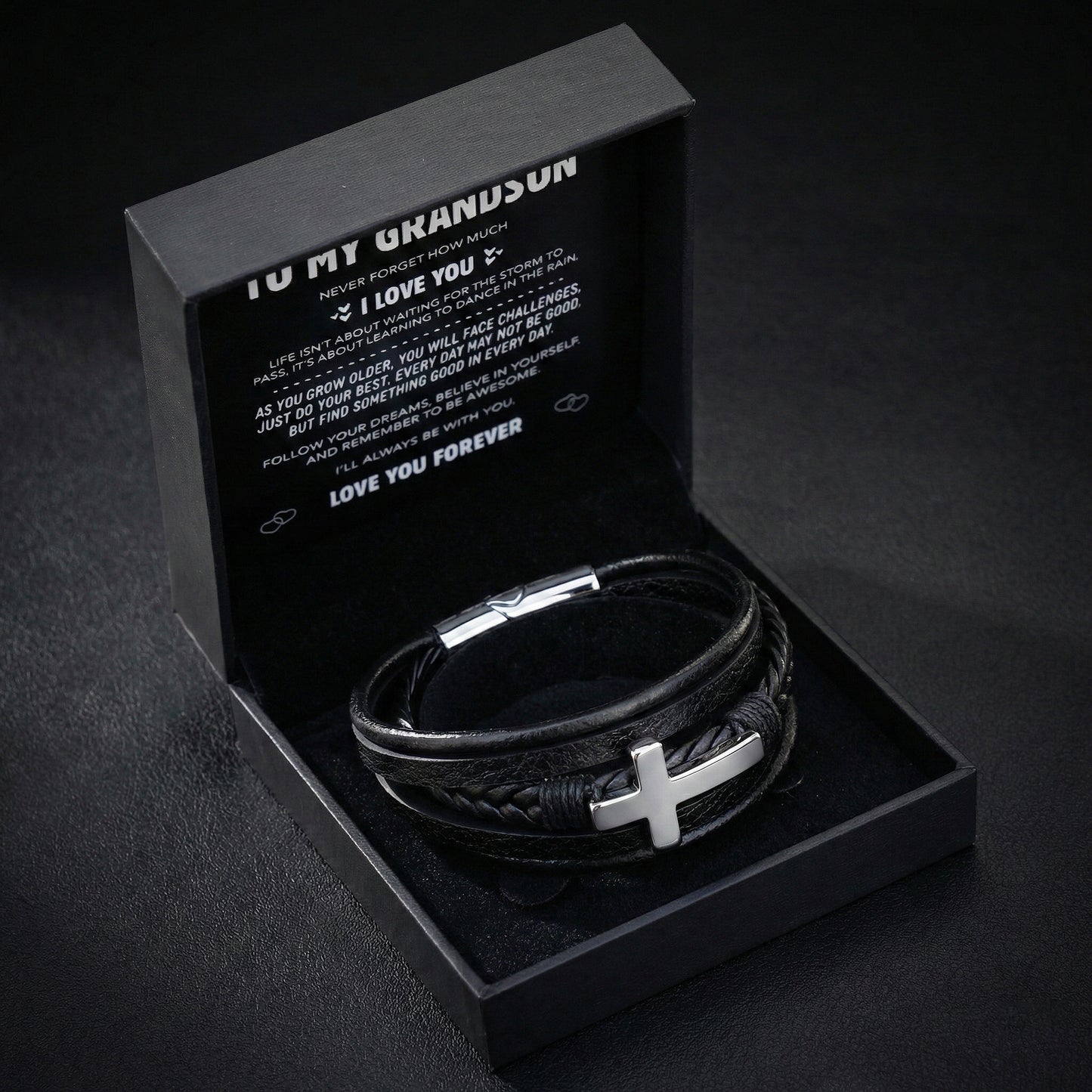 Grandson Guardian Cross Bracelet
