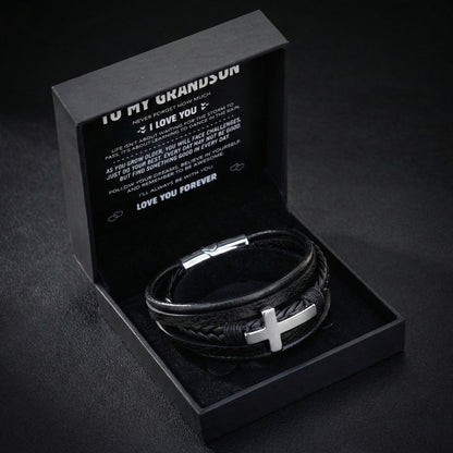 Grandson Guardian Cross Bracelet