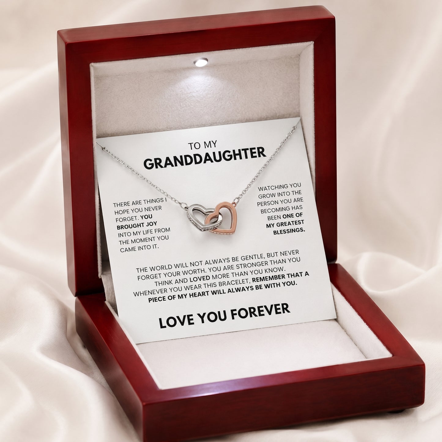 To My Granddaughter Piece Of My Heart Necklace