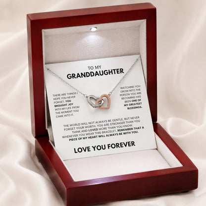 To My Granddaughter Piece Of My Heart Necklace