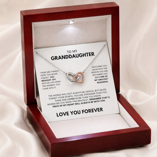 To My Granddaughter Piece Of My Heart Necklace