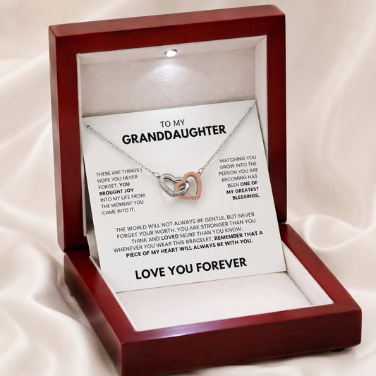 To My Granddaughter Piece Of My Heart Necklace