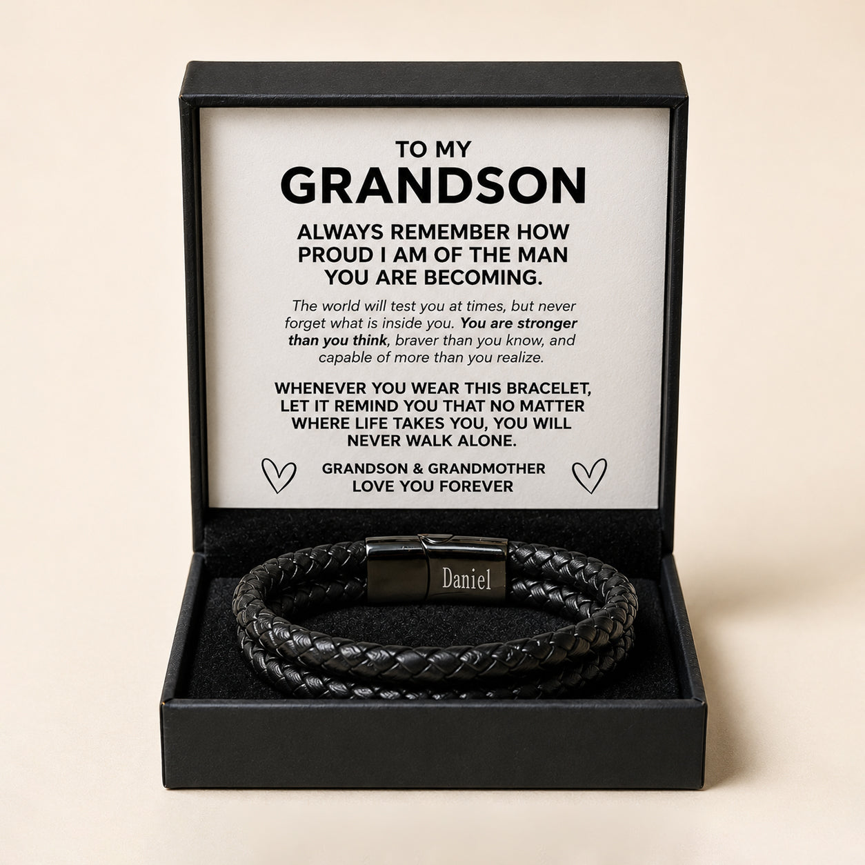 To My Grandson Never Walk Alone Bracelet