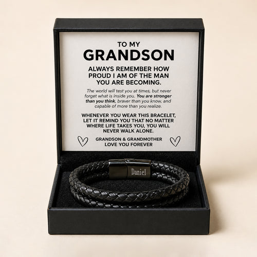 To My Grandson Never Walk Alone Bracelet