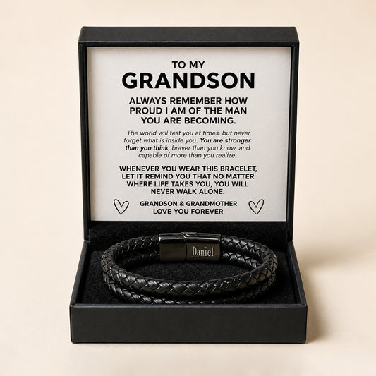 To My Grandson Never Walk Alone Bracelet