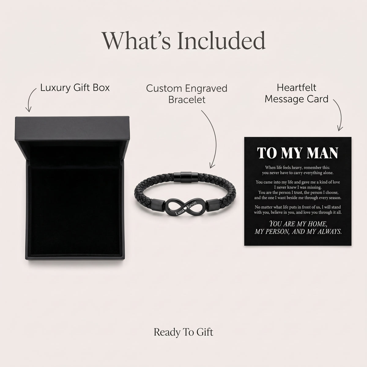 To My Man Personalized Infinity Bracelet