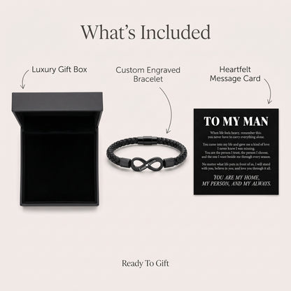 To My Man Personalized Infinity Bracelet