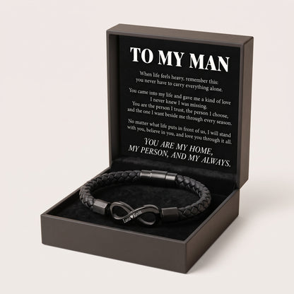 To My Man Personalized Infinity Bracelet