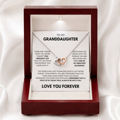 To My Granddaughter Piece Of My Heart Necklace