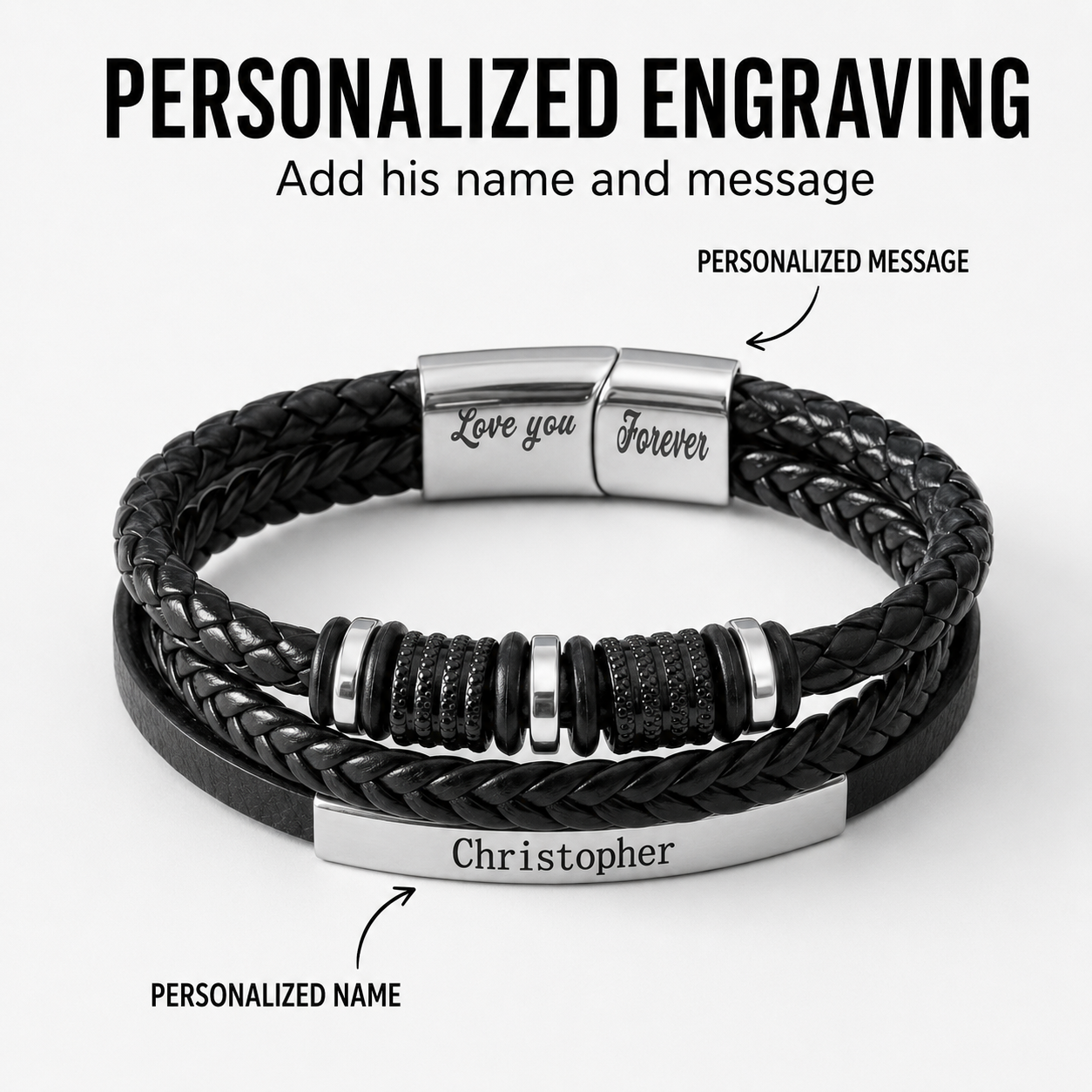 "To My Son" Linked For Life Personalized Bracelet