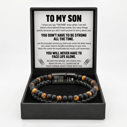 To My Son – Always In Your Corner Tiger Eye Bracelet