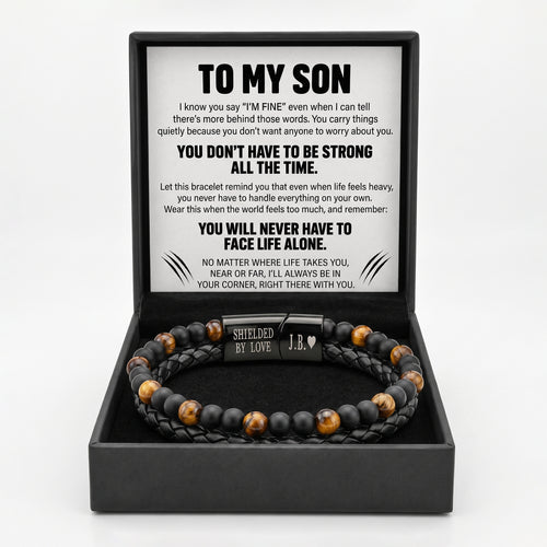 To My Son – Always In Your Corner Tiger Eye Bracelet