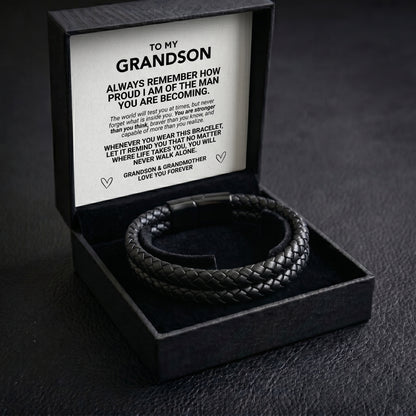 To My Grandson Never Walk Alone Bracelet