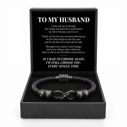 To My Husband – Our Family Infinity Bracelet