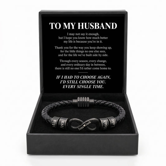 To My Husband – Our Family Infinity Bracelet