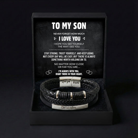 "To My Son" Linked For Life Personalized Bracelet