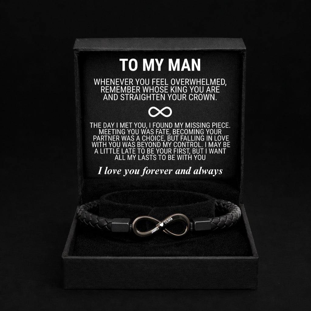 "To My Man" Infinity Personalized Bracelet