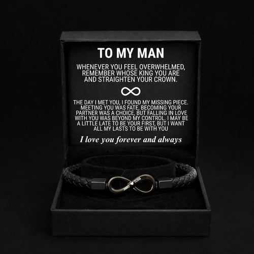 "To My Man" Infinity Personalized Bracelet