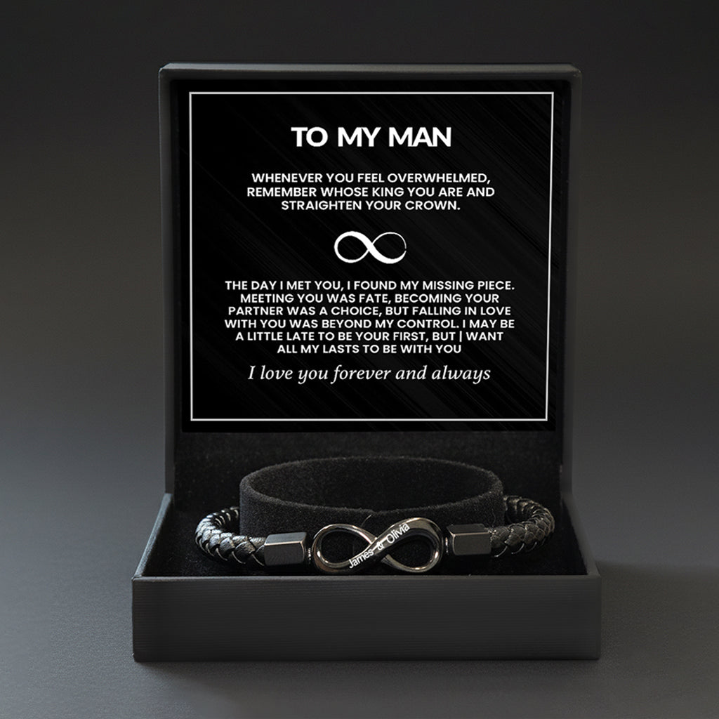 "To My Man" Infinity Personalized Bracelet